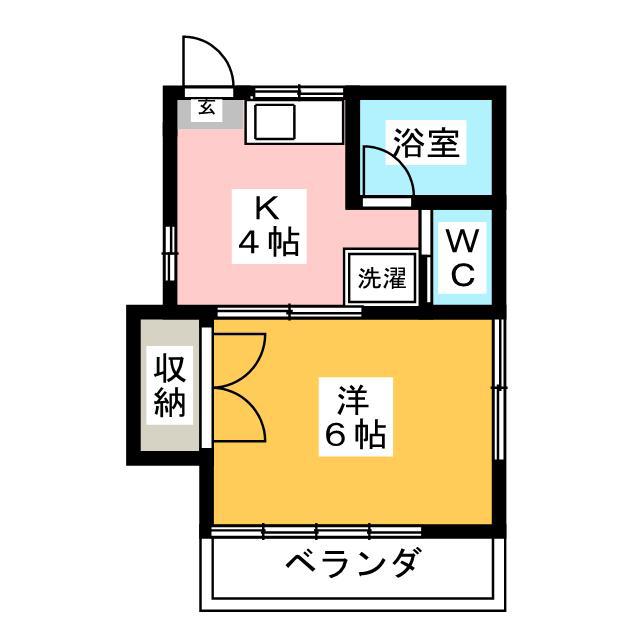 コーポ阿川(1K/1階)の間取り写真