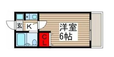 メリス下大久保(1K/3階)の間取り写真
