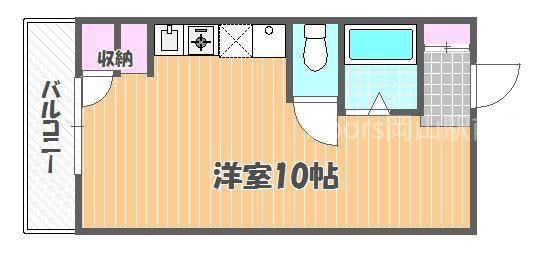 ハナハウス東山(ワンルーム/3階)の間取り写真