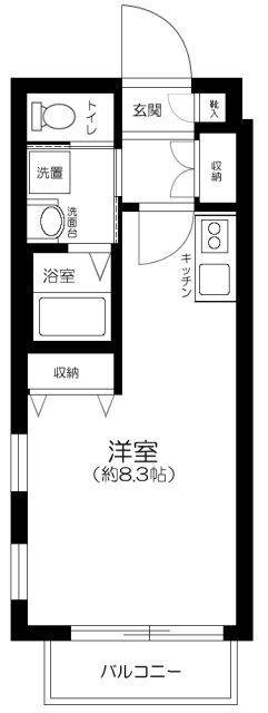 プレジール南与野(ワンルーム/1階)の間取り写真
