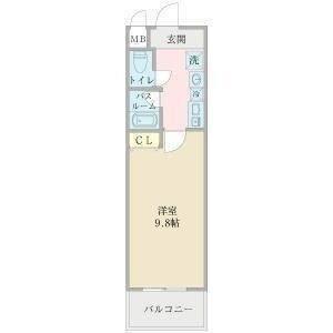 プロシード長居公園通(1K/6階)の間取り写真