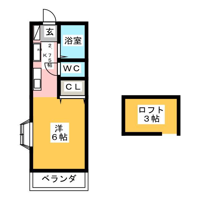 ベストハイツ弥生台(ワンルーム/2階)の間取り写真