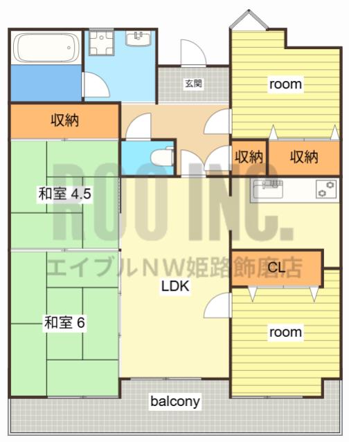 クリーンピア大津天満(4LDK/2階)の間取り写真