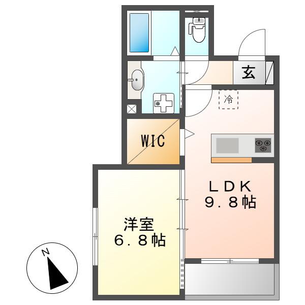 エポラール東別院(1LDK/3階)の間取り写真