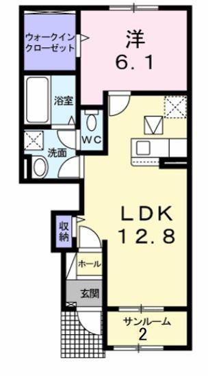 グラン シンフォニー(1LDK/1階)の間取り写真
