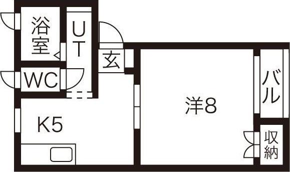 クレドールA棟(1K/2階)の間取り写真