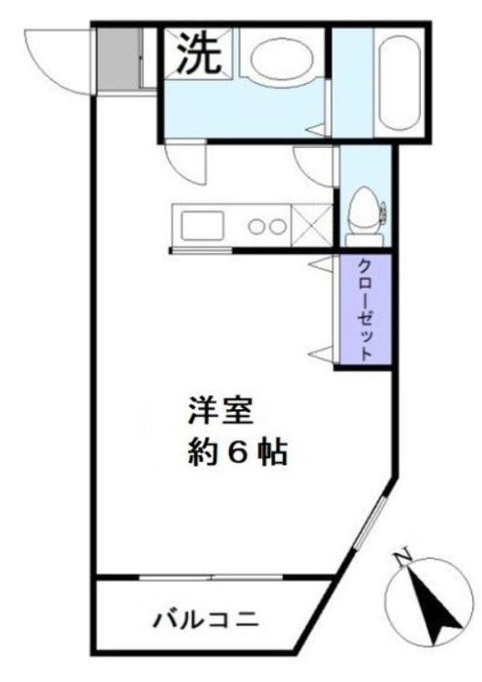 ラスブリサス幕張(ワンルーム/2階)の間取り写真