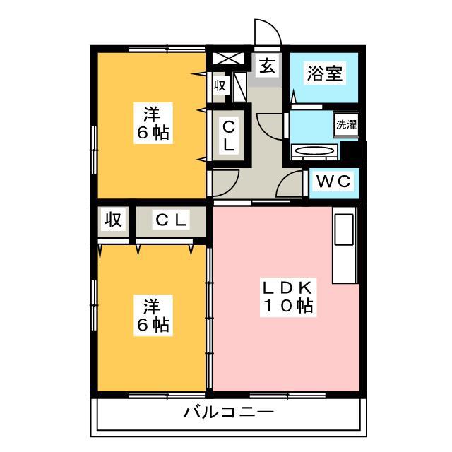 ルコンフォール(2LDK/3階)の間取り写真