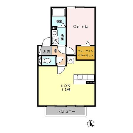 リアンY(1LDK/2階)の間取り写真