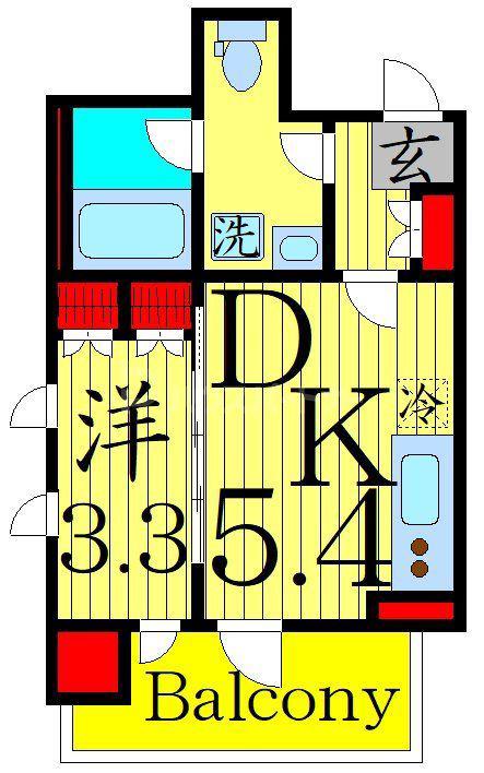 ミリアレジデンス両国(1DK/11階)の間取り写真