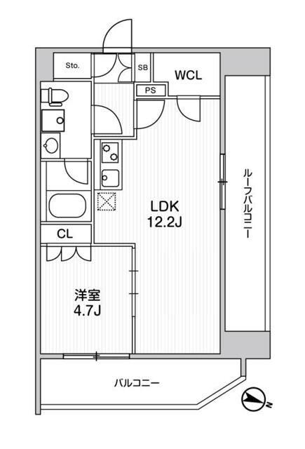 WEAVE BASE -ITABASHI HONCHO(1LDK/5階)の間取り写真
