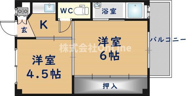 ビレッジハウス青山I7号棟(2K/2階)の間取り写真
