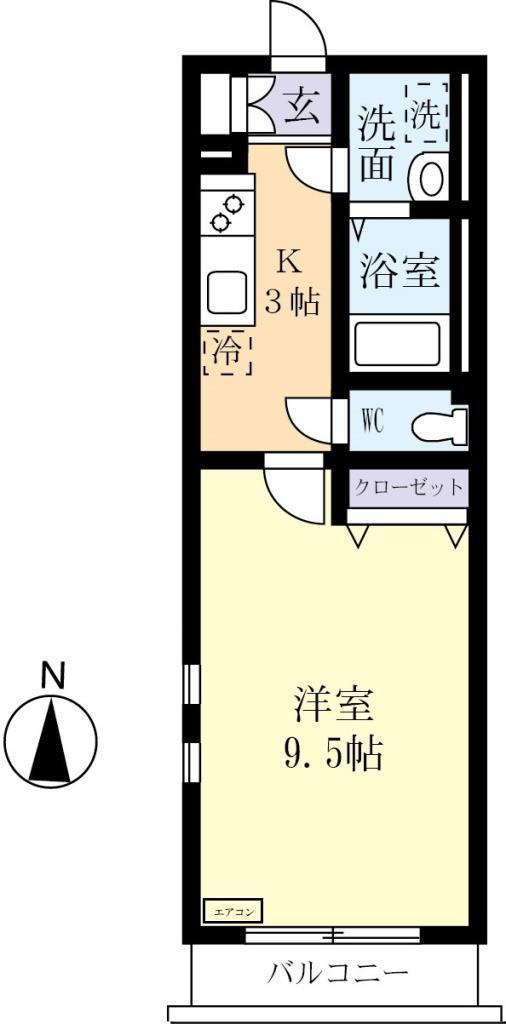 ルイ・キャーンズ(1K/5階)の間取り写真
