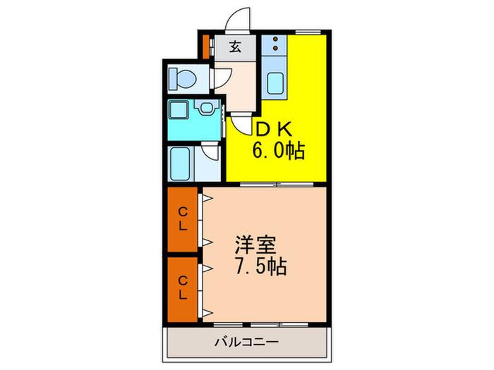 CRICE NIKKO川西萩原(1DK/3階)の間取り写真