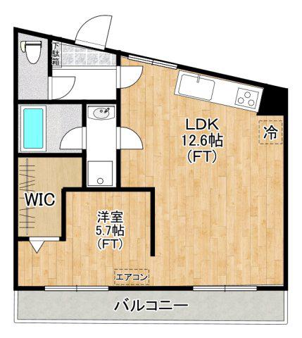 サン・クレスト(1LDK/2階)の間取り写真