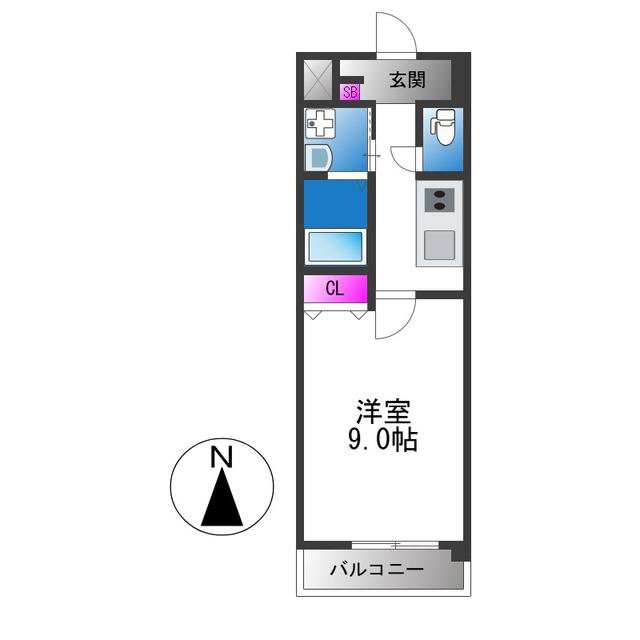 COZY COURTIII(1K/6階)の間取り写真