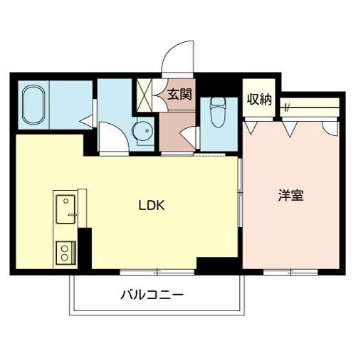 ベルフォーレ王子(1LDK/2階)の間取り写真