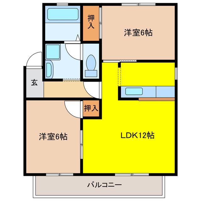 コーポトータス(2LDK/2階)の間取り写真