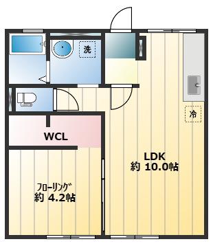 シティハイム さくら八番館(1LDK/1階)の間取り写真