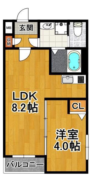 H-MAISON大正2(1LDK/1階)の間取り写真