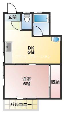ハイツ塚口(1DK/3階)の間取り写真