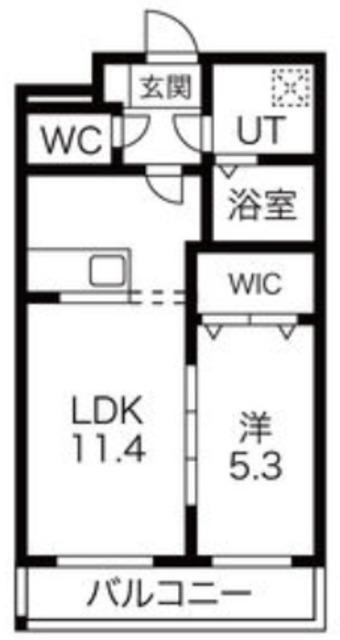 ウィン・グラッシア御殿場弐番館(1LDK/2階)の間取り写真