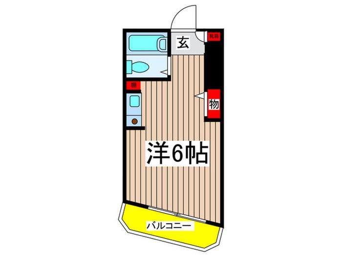 幕張マンション(ワンルーム/2階)の間取り写真