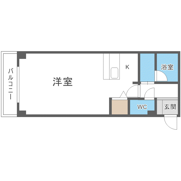 ライフ34 (1K/2階)の間取り写真