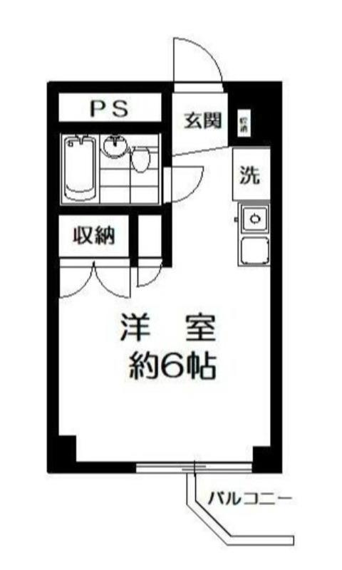 OOKAYAMA FLAT(ワンルーム/2階)の間取り写真