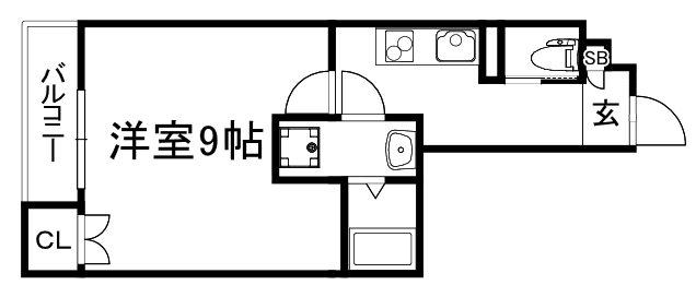 CONOIE太秦(1K/1階)の間取り写真