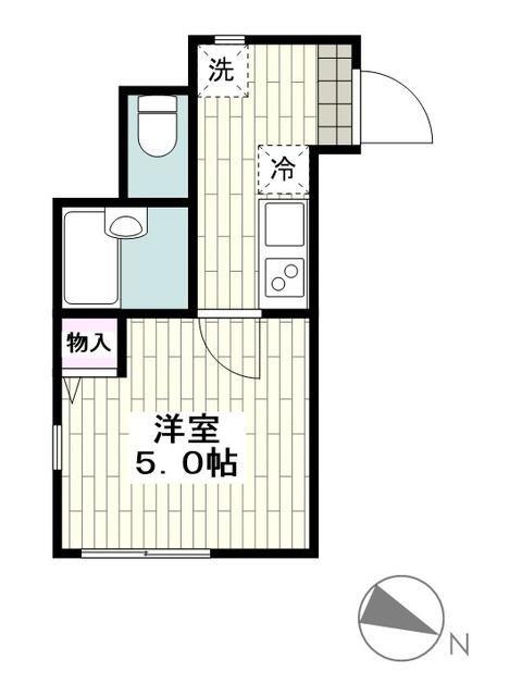 プロハイム洋光台(1K/1階)の間取り写真
