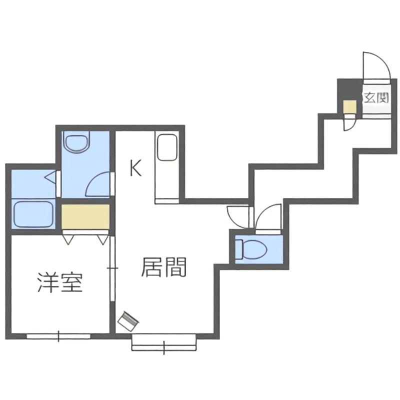 エクエス月寒(1LDK/2階)の間取り写真