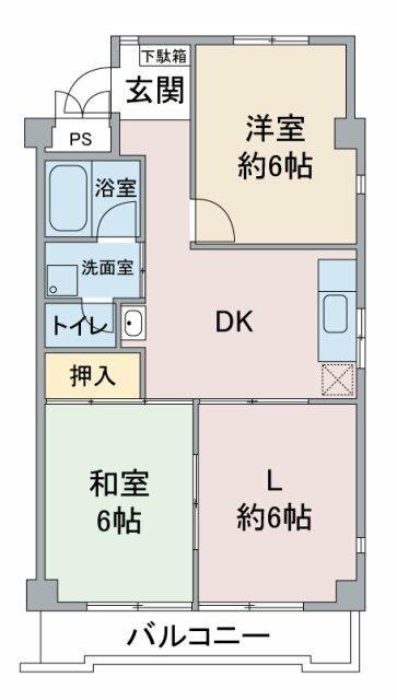 アメニティ大善(2LDK/1階)の間取り写真