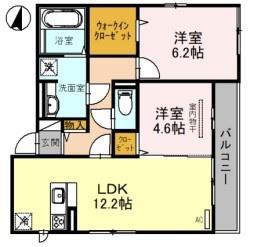 トルチェピーノ(2LDK/3階)の間取り写真