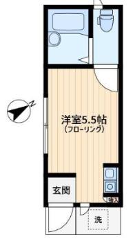 アクアシティ駒込(ワンルーム/1階)の間取り写真