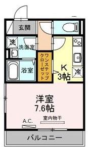 セジュール神路(1K/2階)の間取り写真