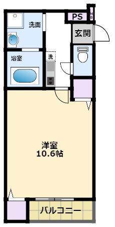 フジパレス西宮能登II番館(1K/3階)の間取り写真