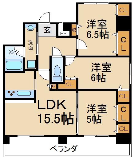 プレスタンス香里(2SLDK/11階)の間取り写真