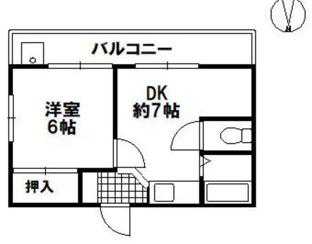 嶋村マンション(1DK/3階)の間取り写真