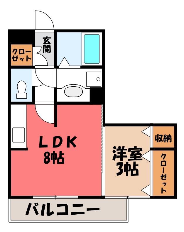 ブルースカイ(1LDK/2階)の間取り写真