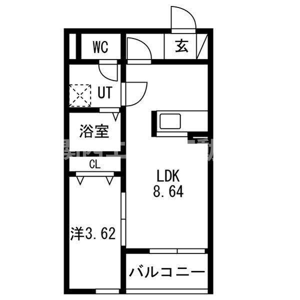 FSTYLE東大阪市本庄2号館(1LDK/3階)の間取り写真