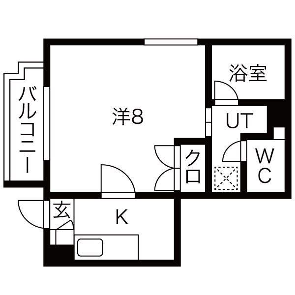 ヴェール本山(1K/3階)の間取り写真