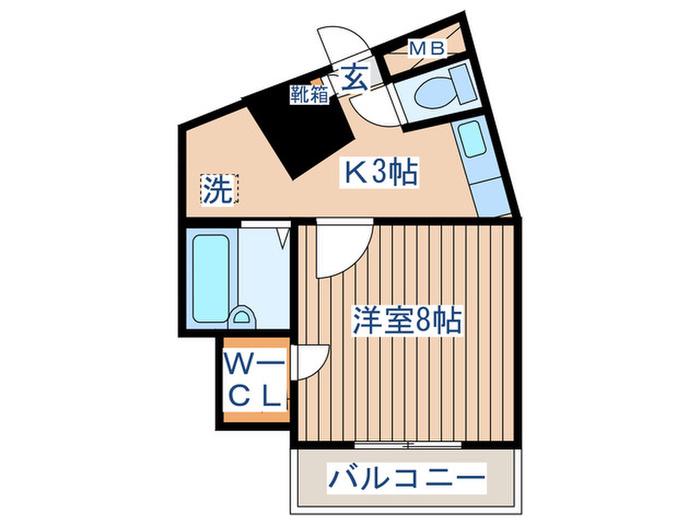 第2T・Tコーポ(1K/3階)の間取り写真