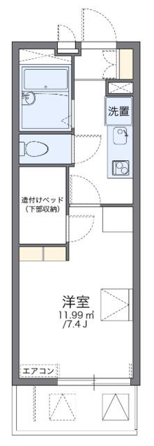 レオパレスサーティーンストーンIII(1K/2階)の間取り写真