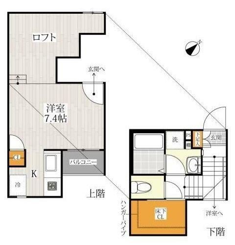CB柏ヴェール(ワンルーム/2階)の間取り写真