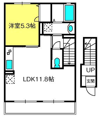アストリア青葉ハイム(1LDK/2階)の間取り写真