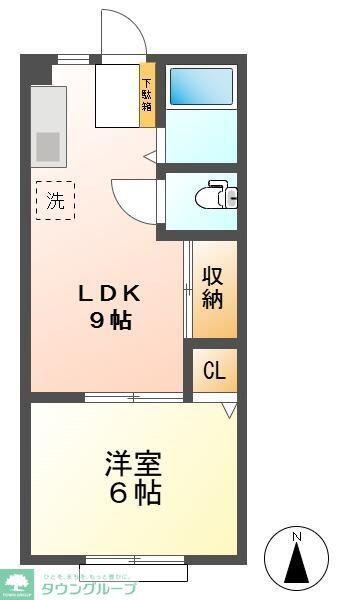 ハックベリーハイツII(1LDK/3階)の間取り写真