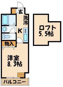 DOMUS(1K/2階)の間取り写真