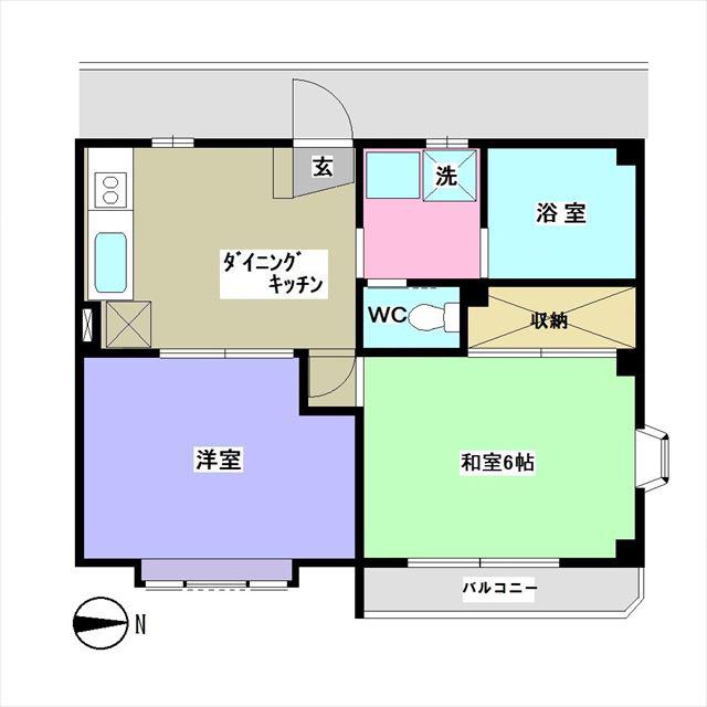 パストラル(2DK/2階)の間取り写真