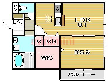 エスポワール セゾン(1LDK/2階)の間取り写真